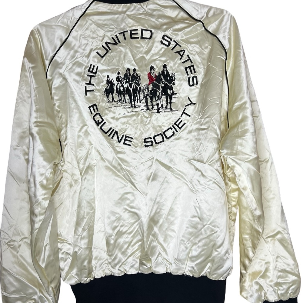 United States Equine Society Cream Jacket Size L /XL vintage